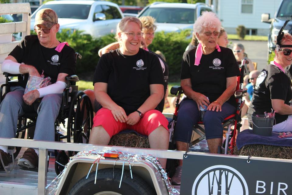 A float featuring residents from Birch Meadows Senior Care was included in the Three Rivers Water Festival parade Thursday, opening night of the three-day festival.