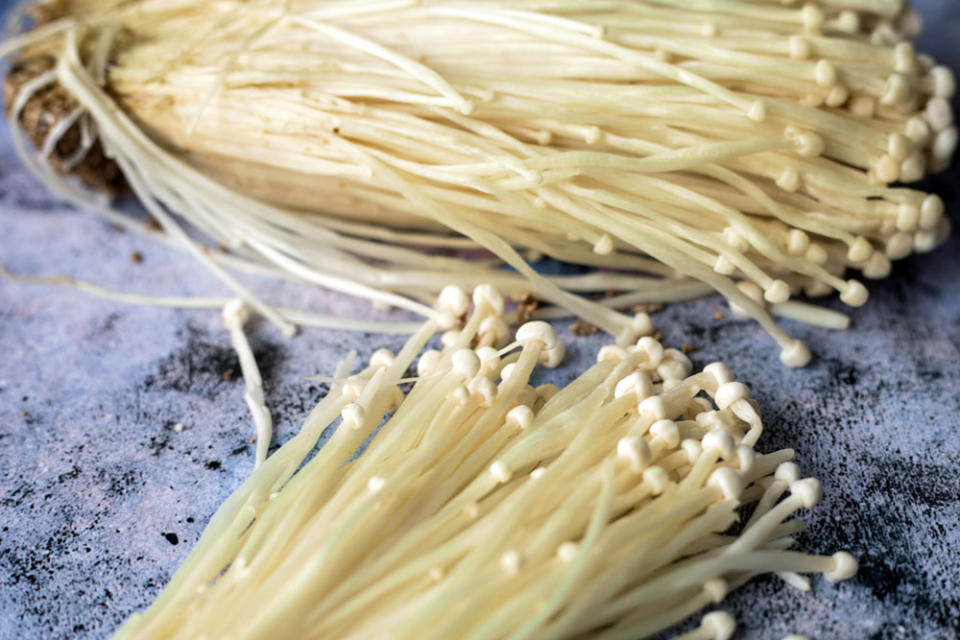 Some enoki mushrooms add textural contrast.