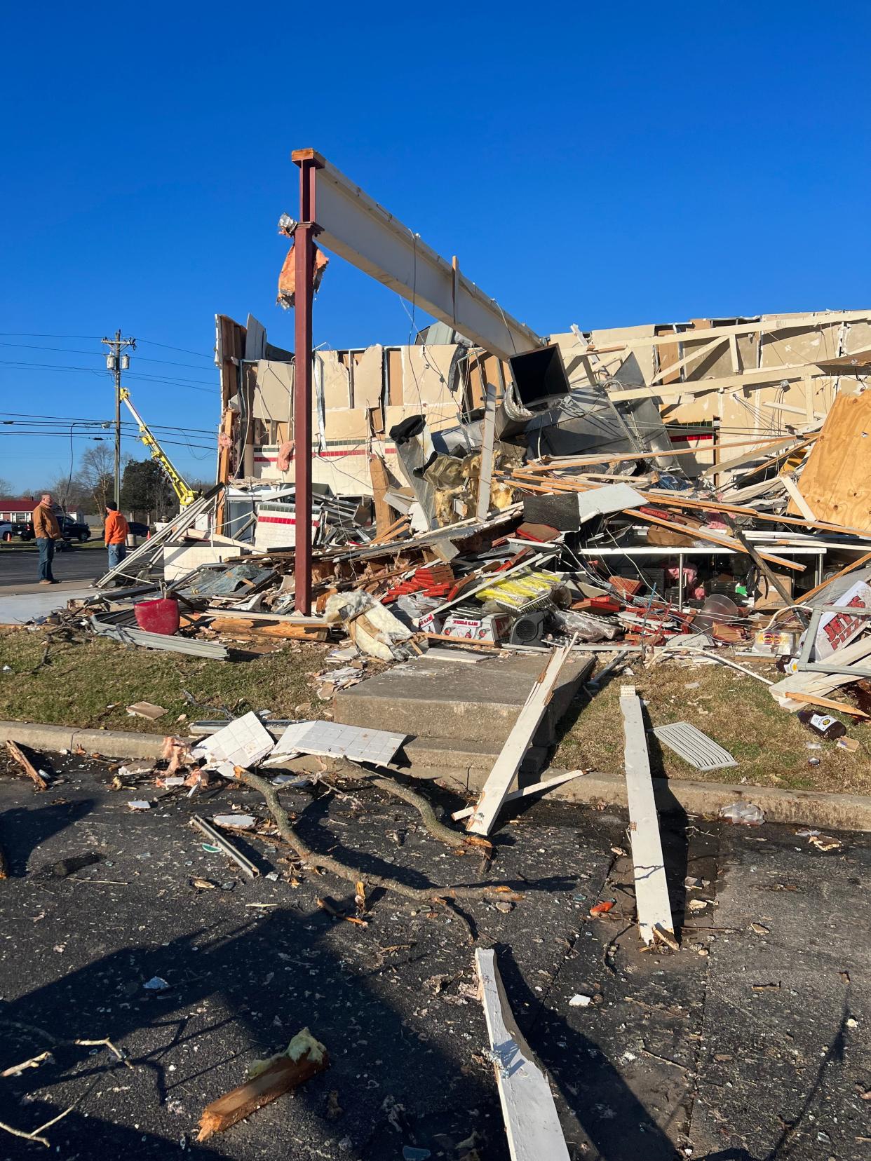 What remains of a Springfield Jet's Pizza restaurant, demolished in the Dec. 9 tornadoes.