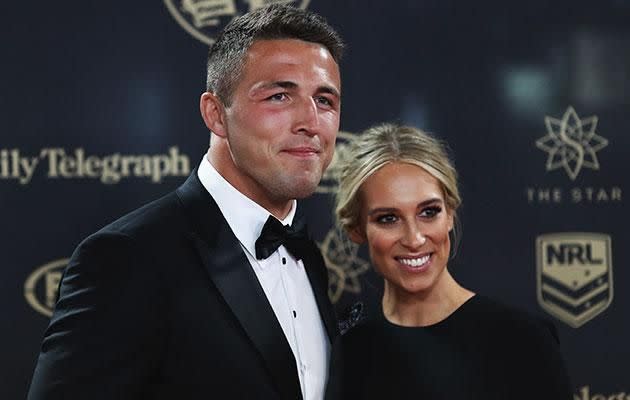 The glam couple on the Dally M red carpet! Source: Getty