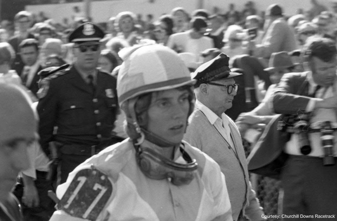 Diane Crump became the first woman to ride in the Kentucky Derby in 1970. Churchill Downs