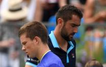 Tennis - Aegon Championships - Queen’s Club, London, Britain - June 22, 2017 USA's Stefan Kozlov and Croatia's Marin Cilic during their second round match Action Images via Reuters/Tony O'Brien