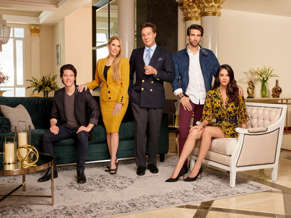 MEXICAN DYNASTIES -- Season:1 -- Pictured: (l-r) Adan Allende, Mari Allende, Fernando Allende, Elan Allende, Jenny Allende -- (Photo by: Tommy Garcia/Bravo/NBCU Photo Bank via Getty Images)