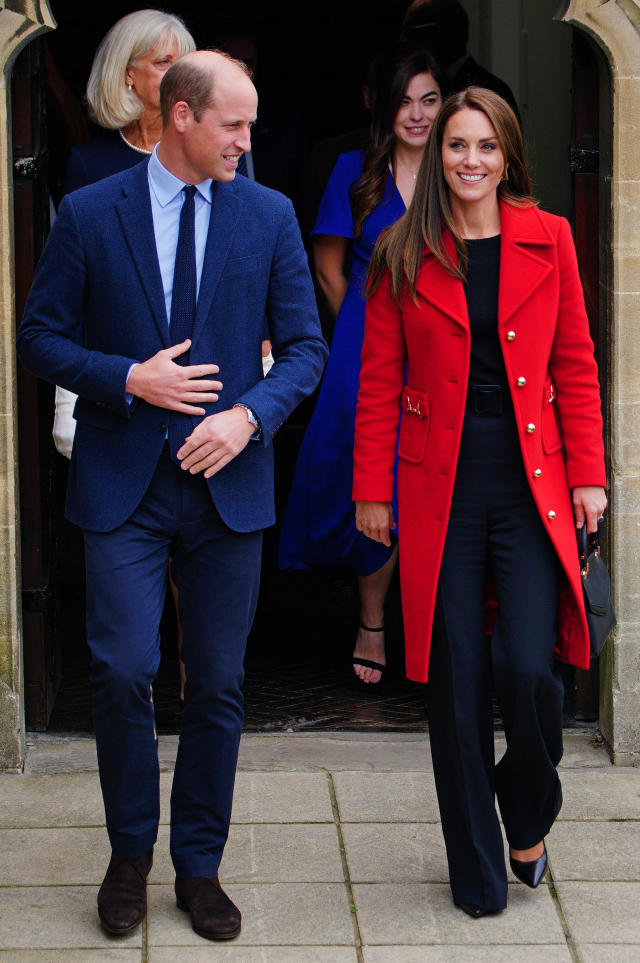 The Prince and Princess of Wales leave after a visit to St Thomas Church, in Swansea, Wales. Picture date: Tuesday September 27, 2022. (Photo by Ben Birchall/PA Images via Getty Images)