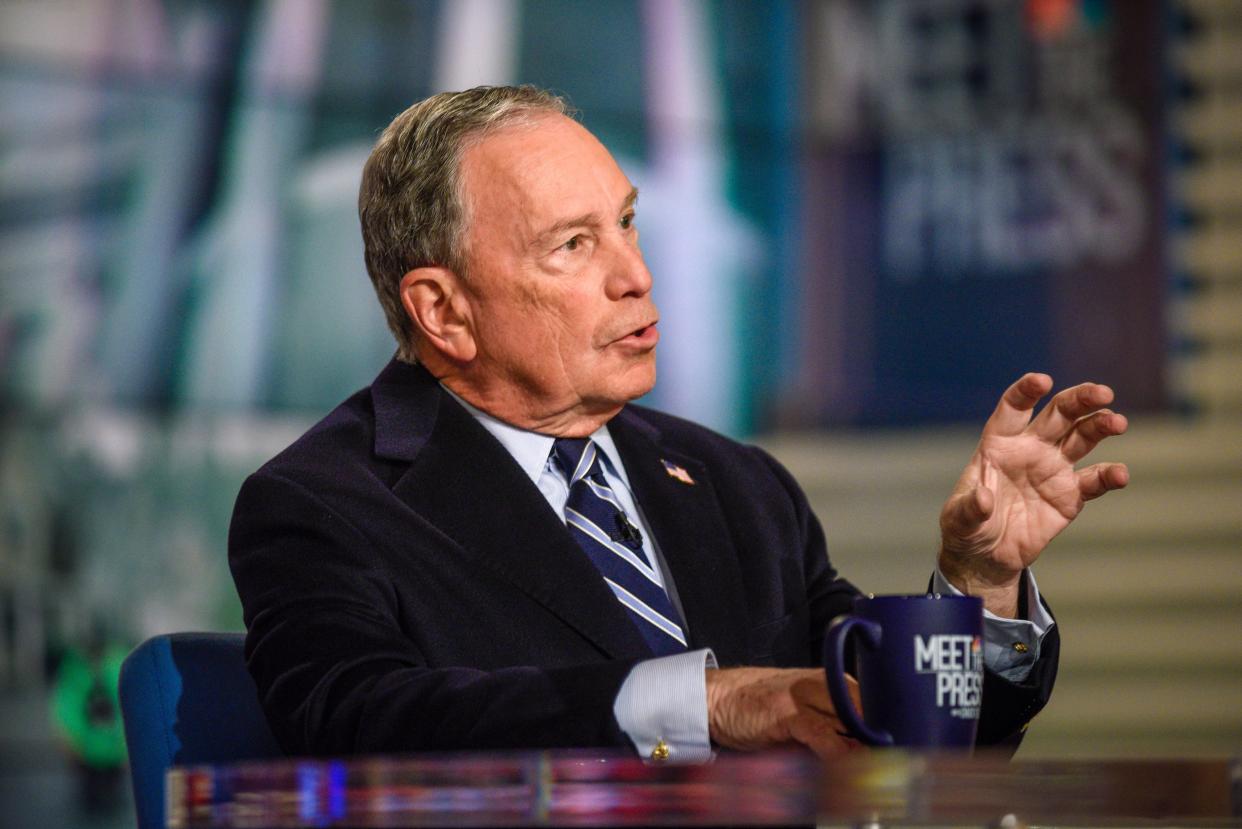 Michael Bloomberg appears in an interview on “Meet the Press” in Washington, D.C. (Photo: William B. Plowman/NBC/NBC NewsWire via Getty Images)