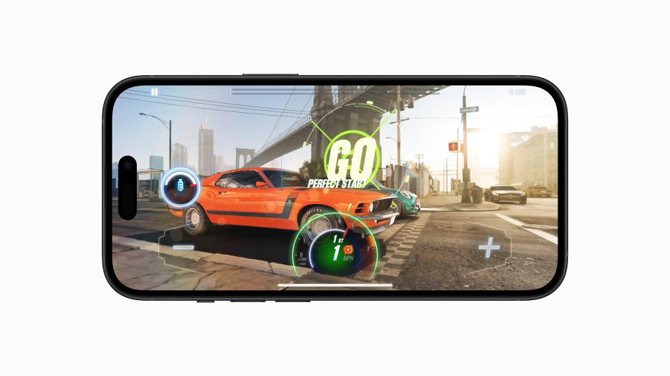 The new 6-core GPU in A17 Pro enables next-level mobile gaming with fast, efficient performance and hardware-accelerated ray tracing.