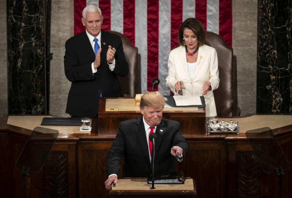 The State of the Union stretched for 82 minutes on Tuesday evening. (Photo: Bloomberg via Getty Images)