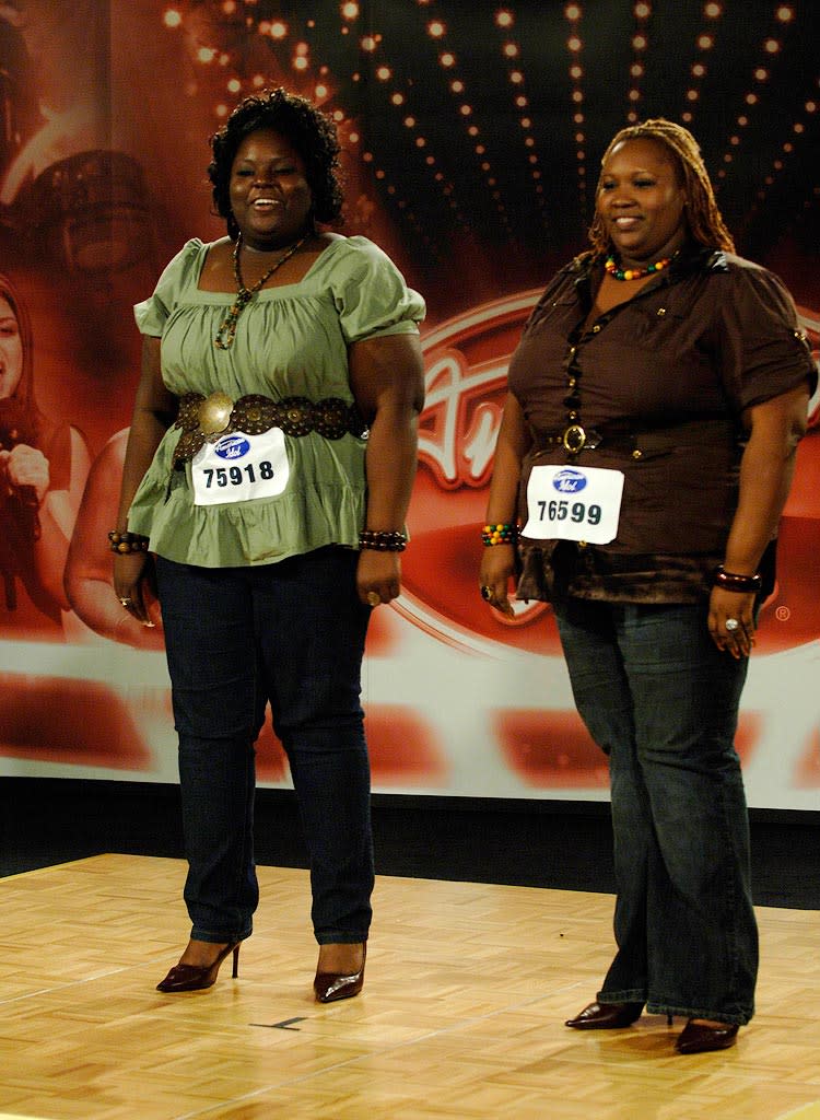 Miami Audition: L-R: Corliss Smith & Brittany Wescott perform in front of the judges on the 7th season of American Idol.