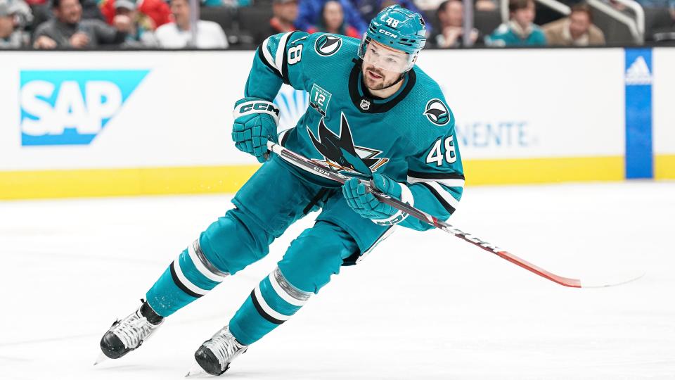 Tomas Hertl is signed through 2029-30 making him one of San Jose's few long-term building blocks. (Kavin Mistry/NHLI via Getty Images)