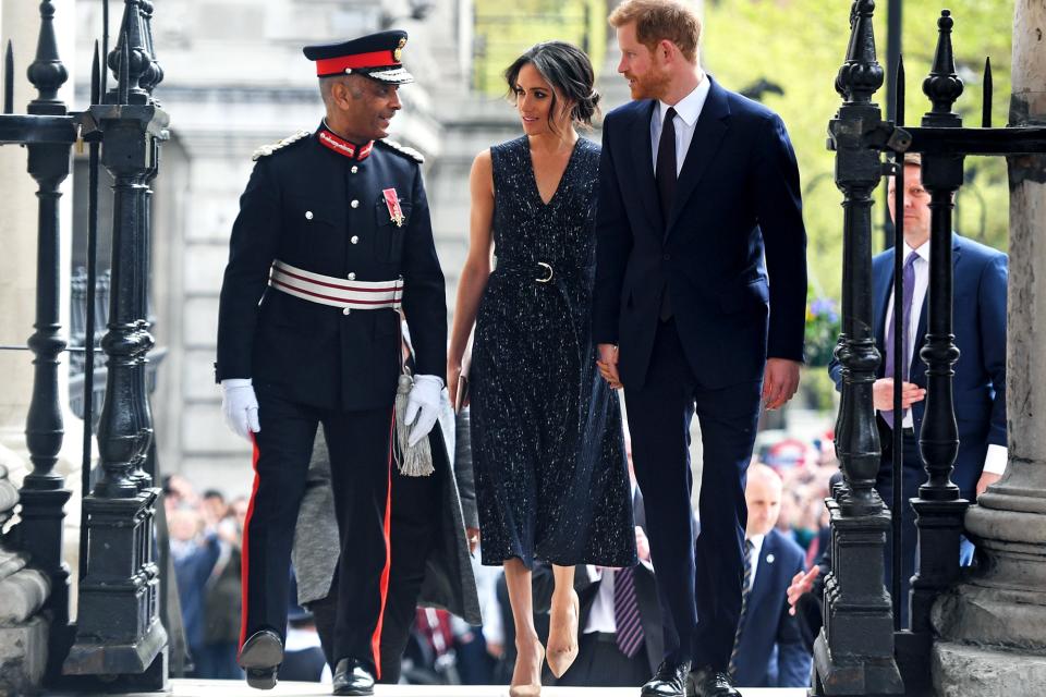 The engaged couple attend a memorial service marking the 25th anniversary of the murder of Stephen Lawrence.