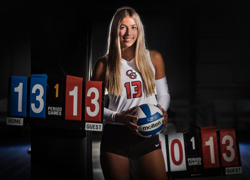 Reese Dunkle (13), from Center Grove High School, is photographed for the IndyStar 2023 High School Girls Volleyball Super Team on Tuesday, August 1, 2023, at The Academy Volleyball Club in Indianapolis.