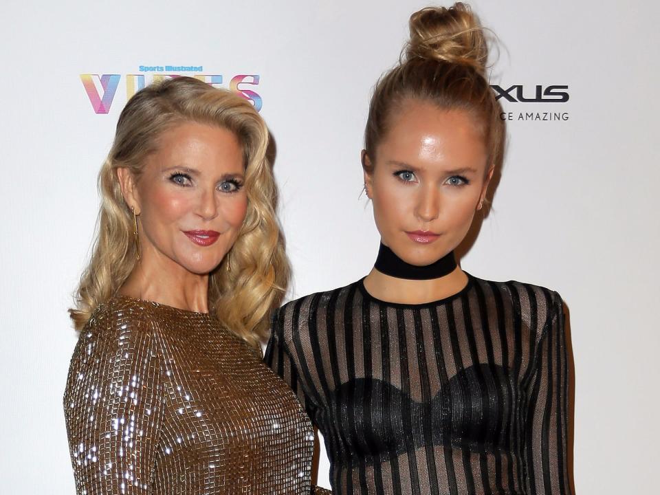 Christie Brinkley (L) and Sailor Brinkley Cook at the VIBES by Sports Illustrated Swimsuit 2017 launch festival on February 17, 2017 in Houston, Texas