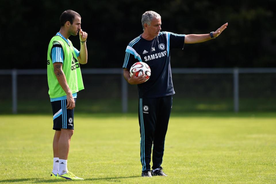 Friends: Jose Mourinho brought Cesc Fabregas back to the Premier League: Chelsea FC via Getty Images