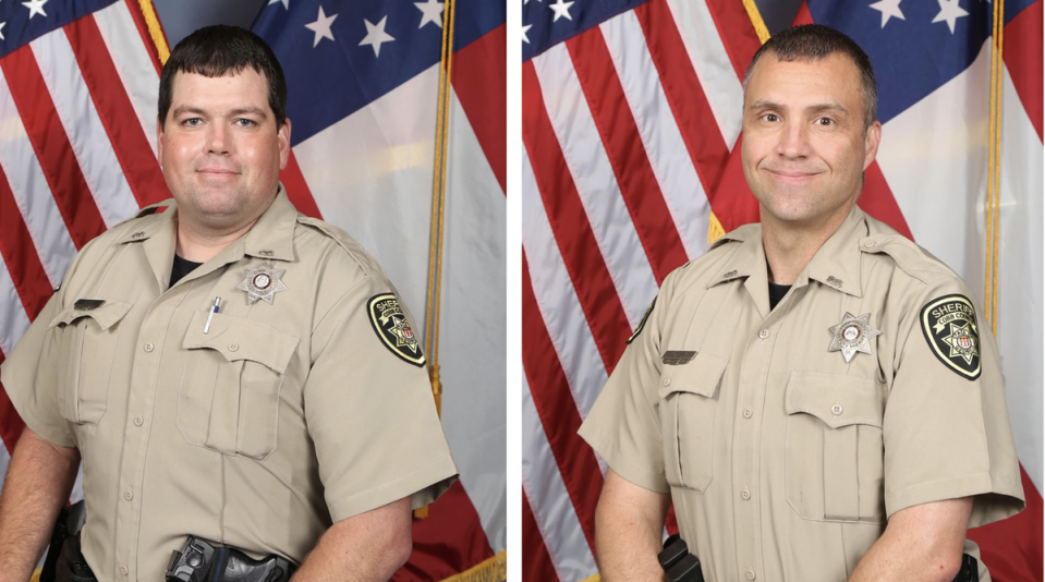 Cobb County deputies Jonathan Koleski, right, and Marshall Ervin, left, were shot dead while executing an arrest warrant (Cobb County Sheriff’s Office)