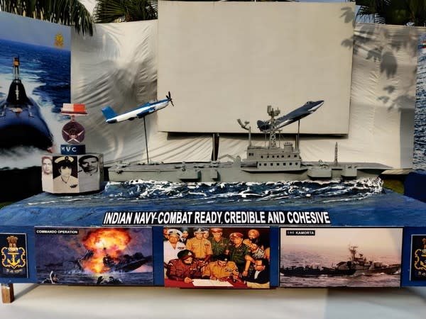 A model of tableau of the Indian Navy for Republic Day Parade.