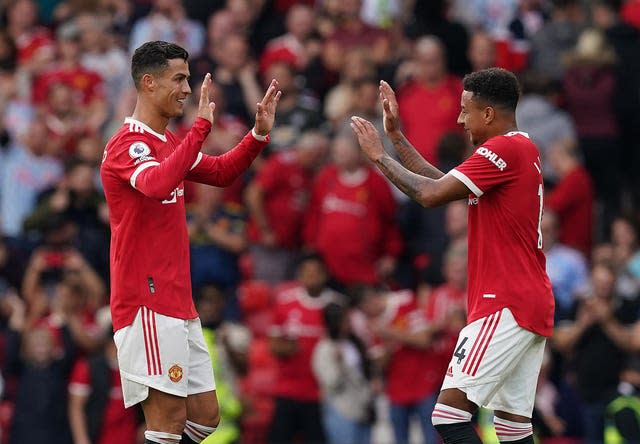 Jesse Lingard (right) joined Ronaldo (left) on the scoresheet on Saturday