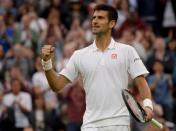 Britain Tennis - Wimbledon - All England Lawn Tennis & Croquet Club, Wimbledon, England - 29/6/16 Serbia's Novak Djokovic celebrates winning his match against France's Adrian Mannarino REUTERS/Tony O'Brien