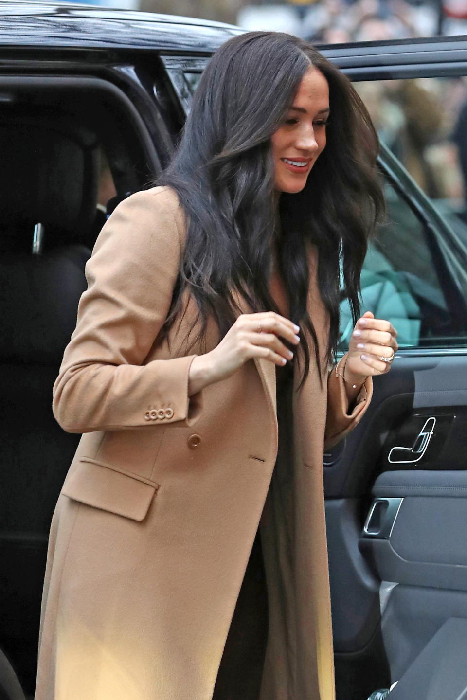 LONDON, ENGLAND - JANUARY 07: Meghan, Duchess of Sussex arrives at Canada House on January 07, 2020 in London, England. (Photo by Chris Jackson/Getty Images)