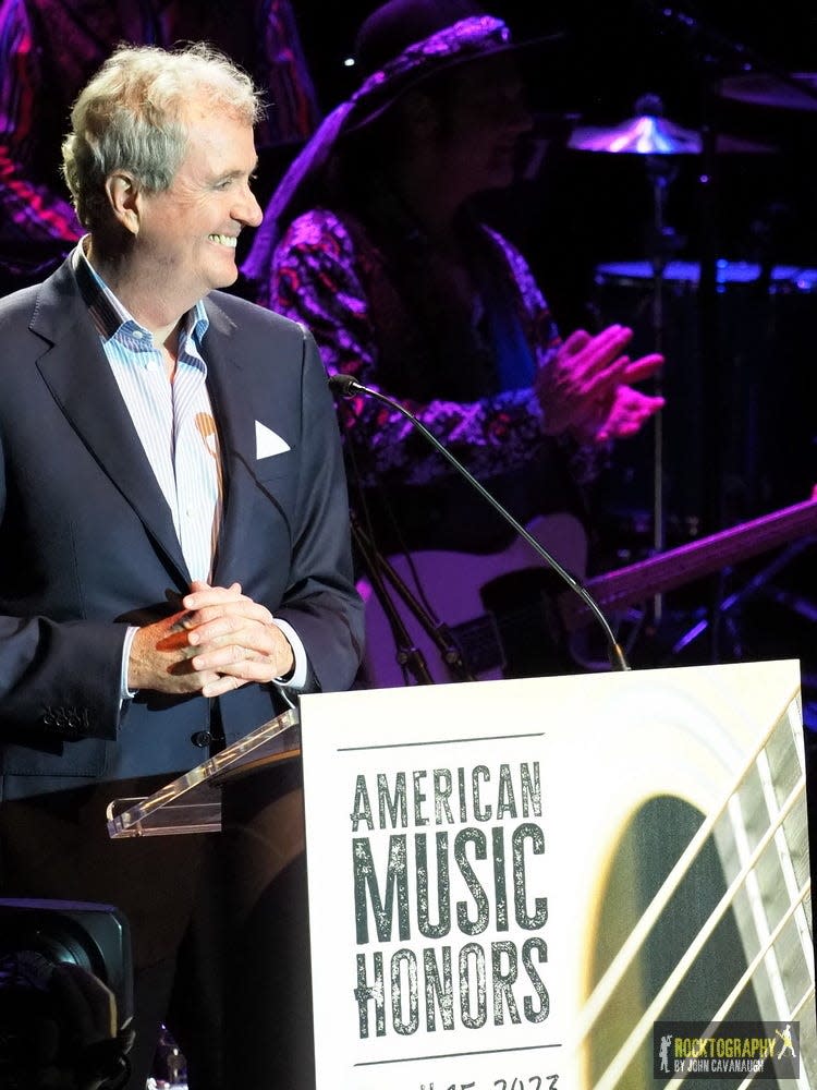 New Jersey Gov. Phil Murphy at the inaugural American Music Honors event, presented by the Bruce Springsteen Archives and Center for American Music, April 15 at the Pollak Theatre on the campus of Monmouth University in West Long Branch.