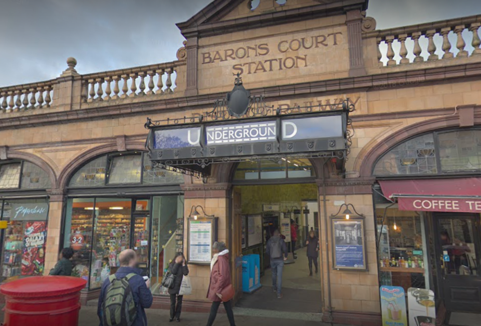 A man was arrested after the alleged incident at Barons Court Tube station (Picture: Google)