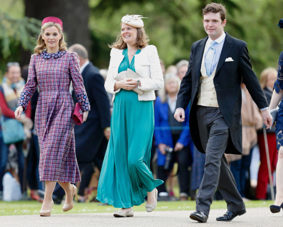 Sophie Turner (far left) and James Meade are Princess Charlotte’s godparents [Photo: Getty]