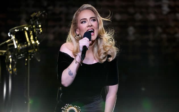 Adele performing in Las Vegas in 2022