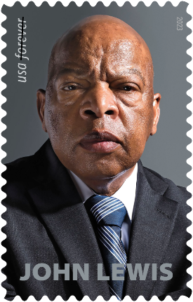 The USPS unveiled its new stamp of John Lewis on Dec. 13, 2022.