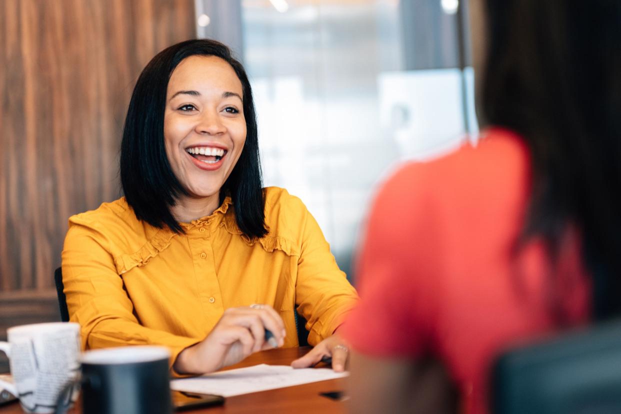 woman talking to financial advisor