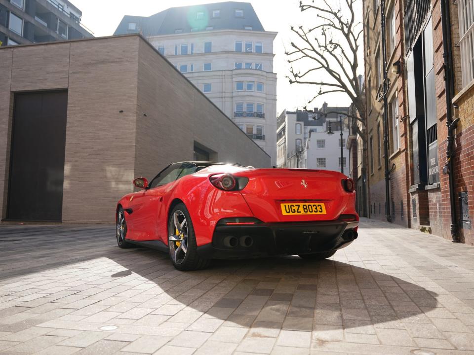 A view from the back of the Ferrari Portofino.