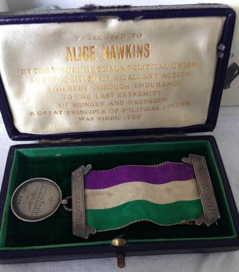 Alice Hawkins' hunger strike medal is among items that will go on display at Parliament Hall later this month (Peter Barratt)