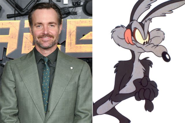 <p>Rodin Eckenroth/FilmMagic; Everett Collection</p> Will Forte and Wile E. Coyote