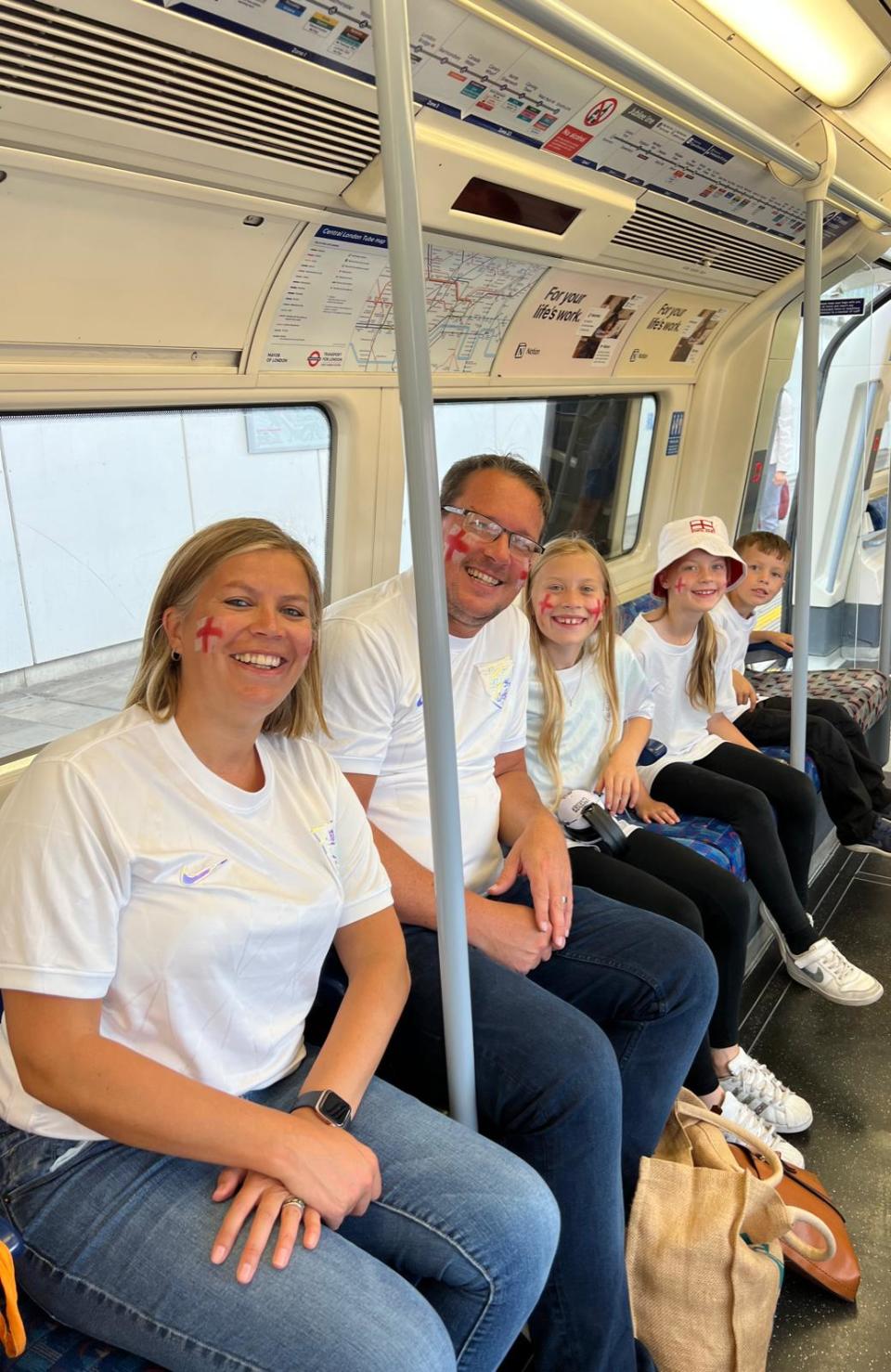 Kerry Laville, 42, a trainee teacher, will watching the game from Wembley with her daughters Taylor, 12, and Lauren, nine, her husband Damian, 45, and son Callum, six.