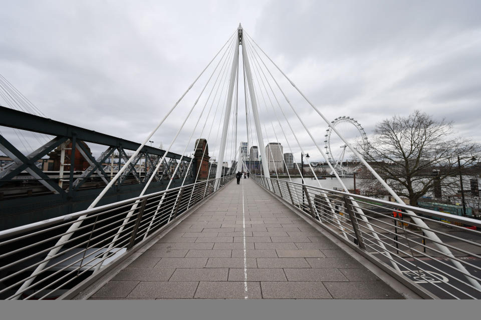 Walking across London Blackfriars Bridge