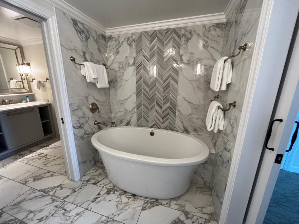 tub area of bathroom in one bedroom villa at disney's riviera resort