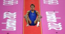 Samuel Mikulak of the U.S. competes in the vault at the men's gymnastics qualification in the North Greenwich Arena during the London 2012 Olympic Games July 28, 2012.