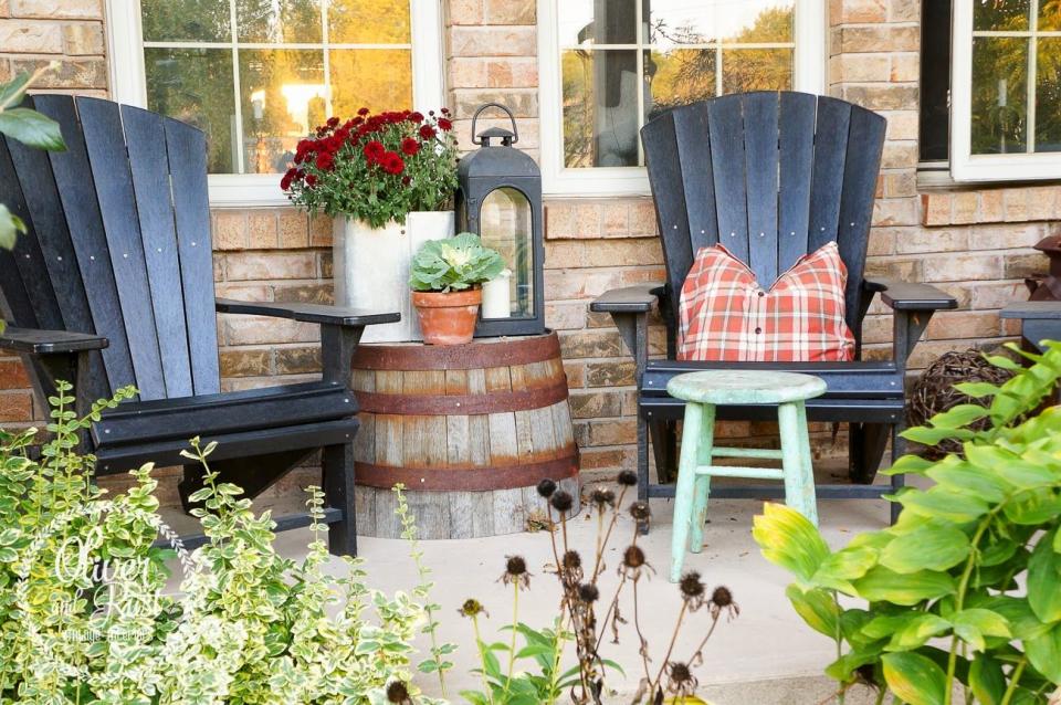 2) Whiskey Barrel Outdoor Table