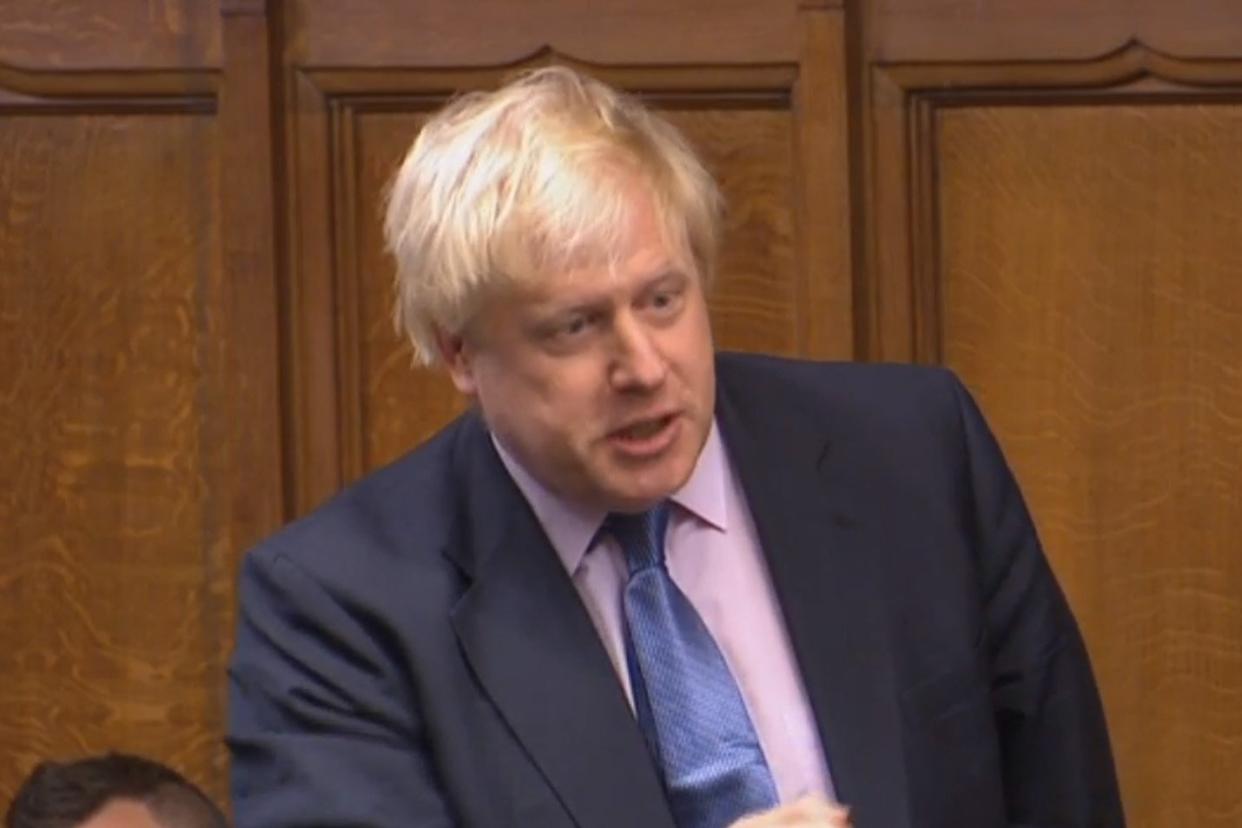 Boris Johnson took aim at Jeremy Corbyn in the Commons: PA