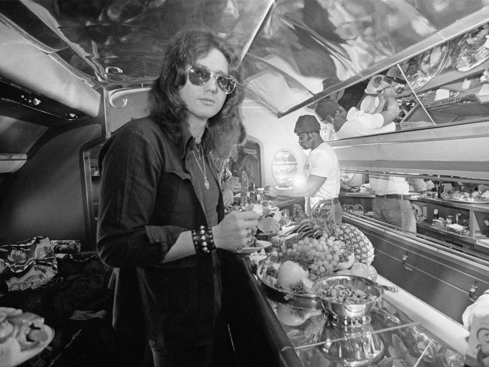 Deep Purple singer David Coverdale at the Starship bar during the band's 1974 tour.