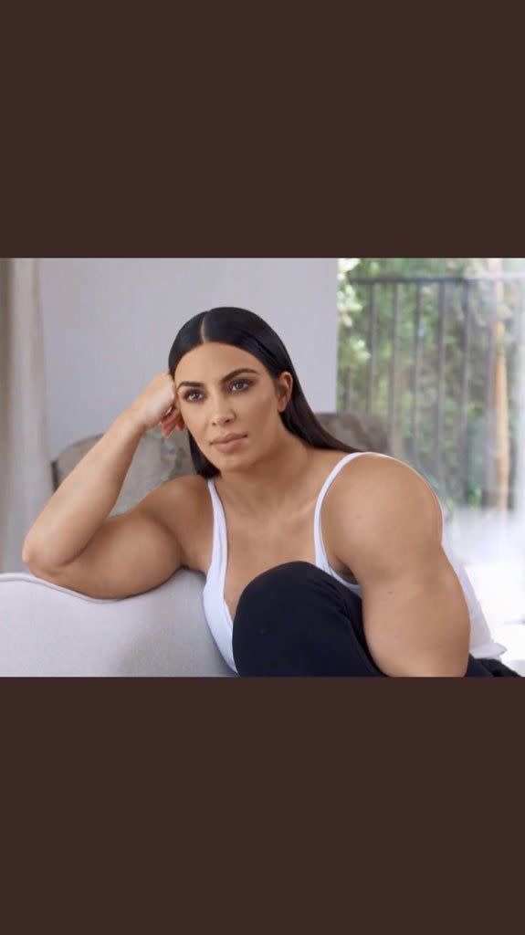 <p>The internet went wild over this clearly Photoshopped version of Kim Kardashian West. But you don't need to get creative on your computer to recreate this costume. Throw on a <a href="https://www.partycity.com/adult-muscle-shirt-175867.html" rel="nofollow noopener" target="_blank" data-ylk="slk:bicep-boosting shirt;elm:context_link;itc:0;sec:content-canvas" class="link ">bicep-boosting shirt</a> and white tank, and you'll be the newest (and most memed) member of the Kardashian family.</p><p><a class="link " href="https://www.partycity.com/adult-muscle-shirt-175867.html" rel="nofollow noopener" target="_blank" data-ylk="slk:SHOP MUSCLE SHIRT;elm:context_link;itc:0;sec:content-canvas">SHOP MUSCLE SHIRT </a> </p>