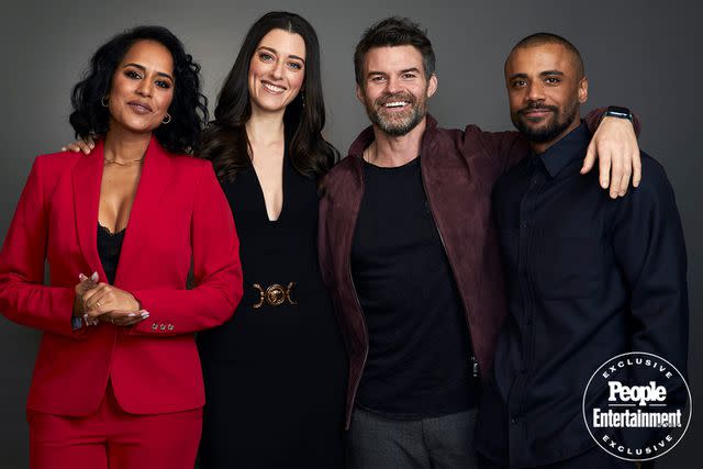 <p>JSquared Photography/Contour by Getty</p> Agam Darshi, Dolly Lewis, Daniel Gillies and Jarod Joseph