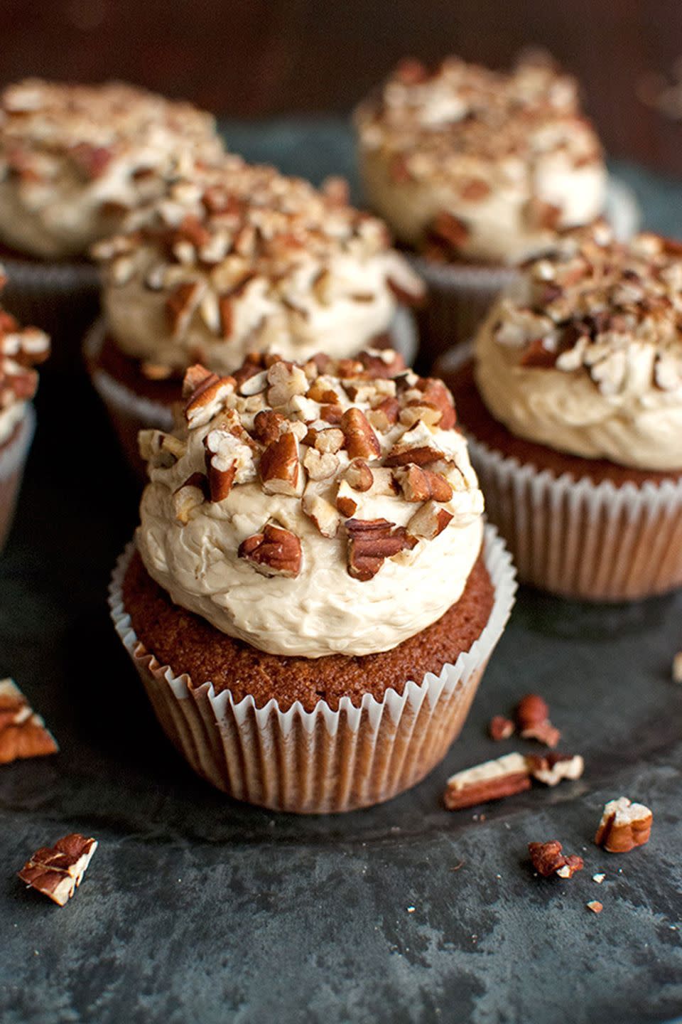 Pecan Pie Cupcakes with Pecan Pie Ermine Buttercream