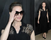 Auch Renée Zellweger sorgte im süßen Spitzendress bei Miu Miu für Blitzlichtgewitter und wollte ihre schicke Sixties-Sonnenbrille gar nicht abnehmen. (Bilder: Getty Images)