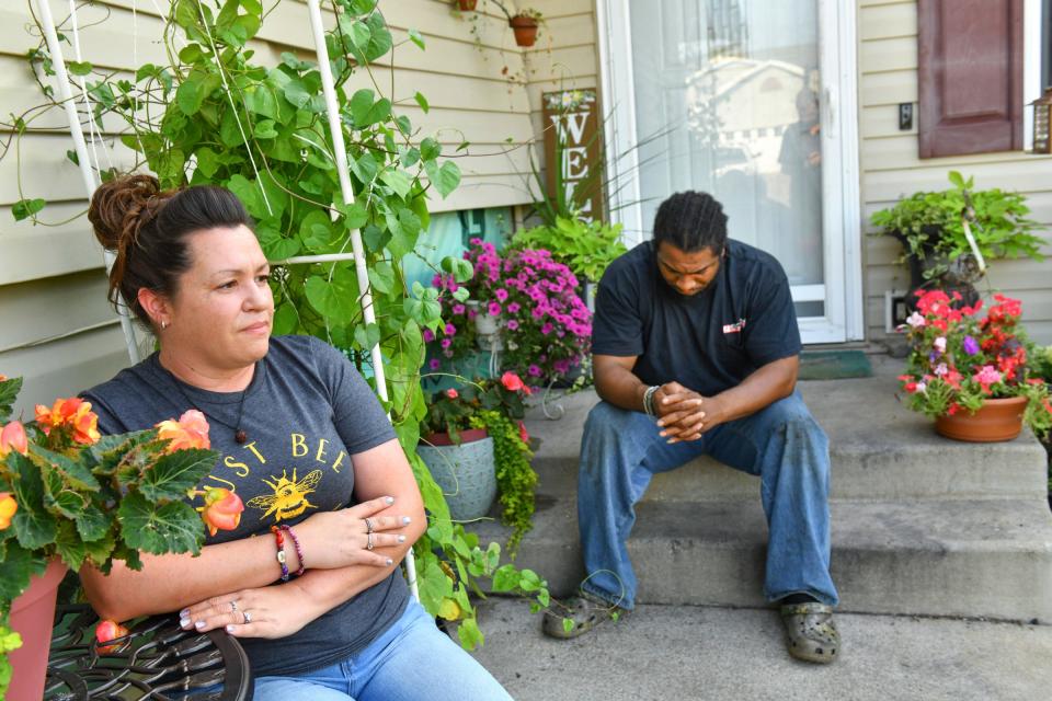 Andrea and Phil Robinson reflect on the recent attack on their home Tuesday, Aug. 17, 2021, in Cold Spring.