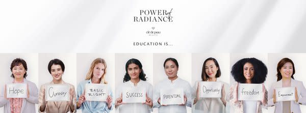 From L-R:Yukari Suzuki, Chief Brand Officer of Clé de Peau Beauté; Chiaki Horan, TV Personality and Actress; Toni Garrn, Humanitarian, Model and Actress; Pratiksha Pandey, 2020 ‘Power of Radiance Awards’ Recipient; Binita Shrestha, 2020 ‘Power of Radiance Awards’ Recipient; Chriselle Lim, Entrepreneur and Digital Content Creator; Fionnghuala O’Reilly, Model, Beauty Pageant Titleholder, NASA Datanaut and Director of Space Apps DC; Mizuki Hashimoto, Deputy Chief Brand Officer of Clé de Peau Beauté