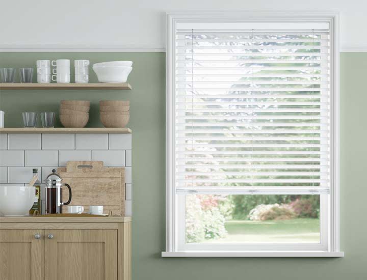 SelectWave Cordless Faux Wood Blinds