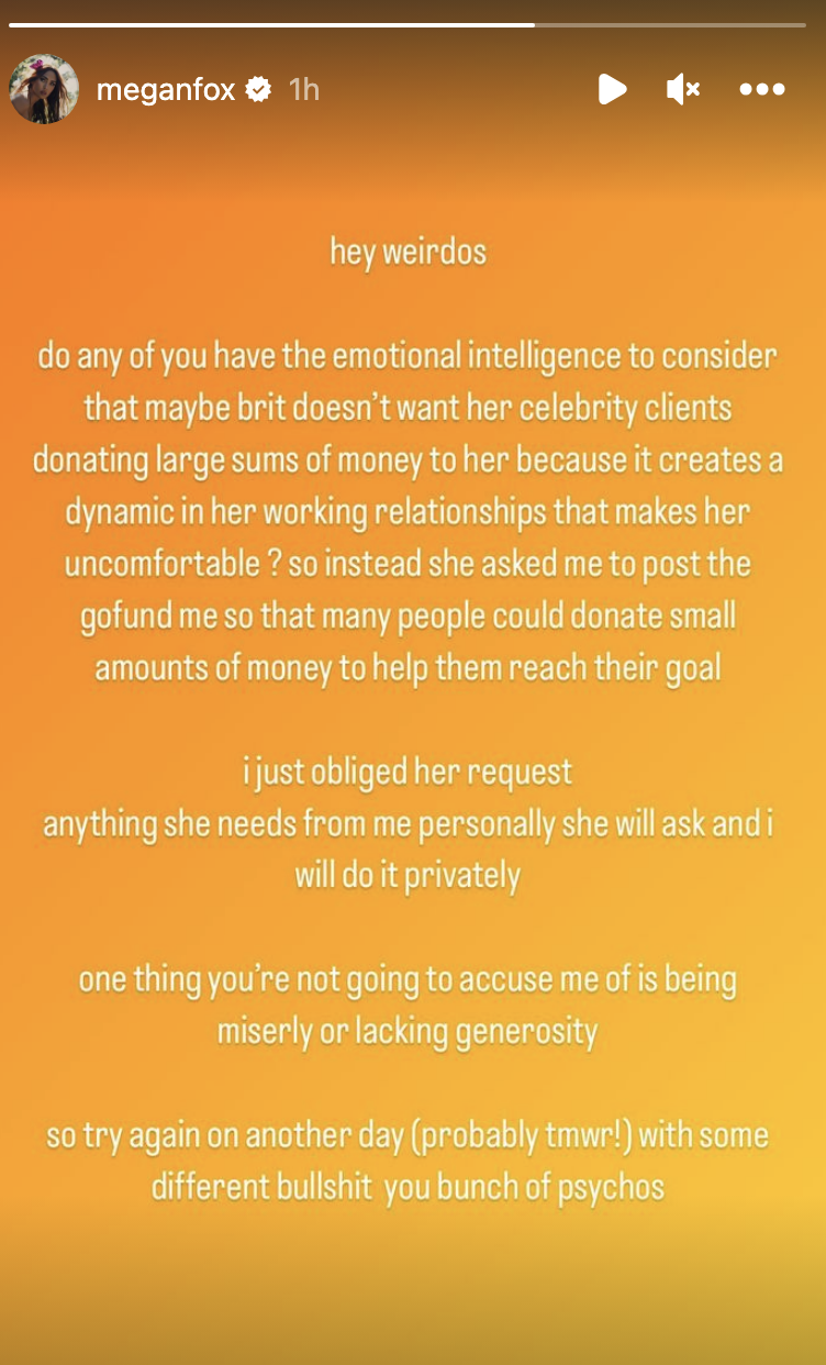 "one thing you're not going to accuse me of is being miserly or lacking generosity"