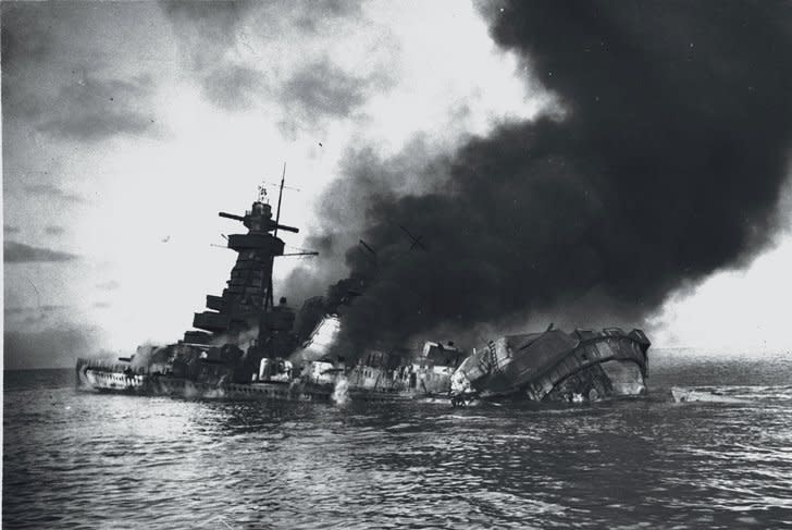 On December 17, 1939, the Nazi warship Graf Spee was scuttled off the coast of Uruguay as British vessels pursued it after the Battle of the River Plate. File Photo courtesy of the York Space Institutional Respository