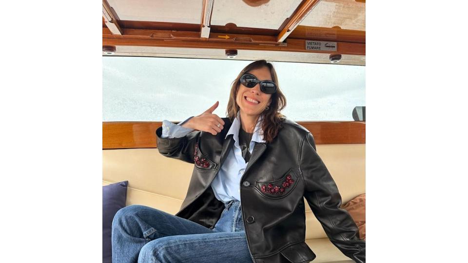 Alexa Chung on a boat 