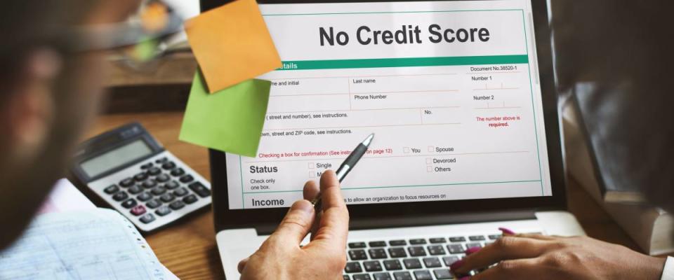 No Credit Score Debt Deny Concept