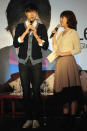 Korean Superstar Lee Min Ho with host Sam Oh during his press conference for Bench held at the Shangri-la Makati Hotel on 15 November 2012. (Angela Galia/NPPA images)